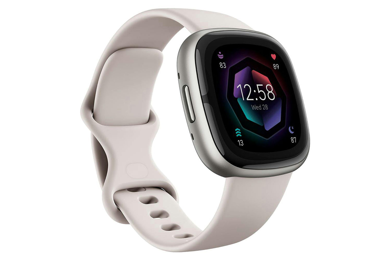 Fitbit Sense 2 Smartwatch | Lunar White & Platinum