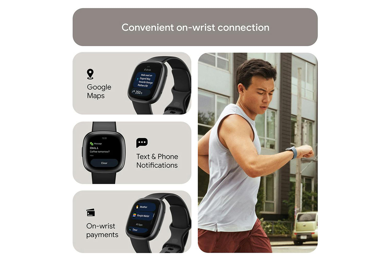 Fitbit Versa 4 Smartwatch | Black & Graphite-2