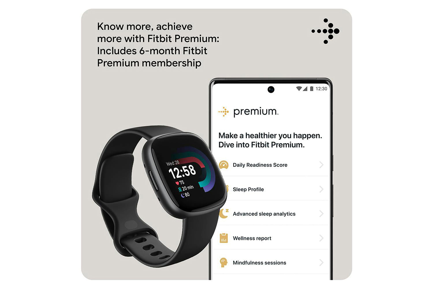 Fitbit Versa 4 Smartwatch | Black & Graphite-4