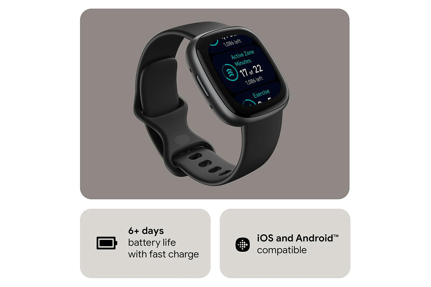 Fitbit Versa 4 Smartwatch | Black & Graphite-5