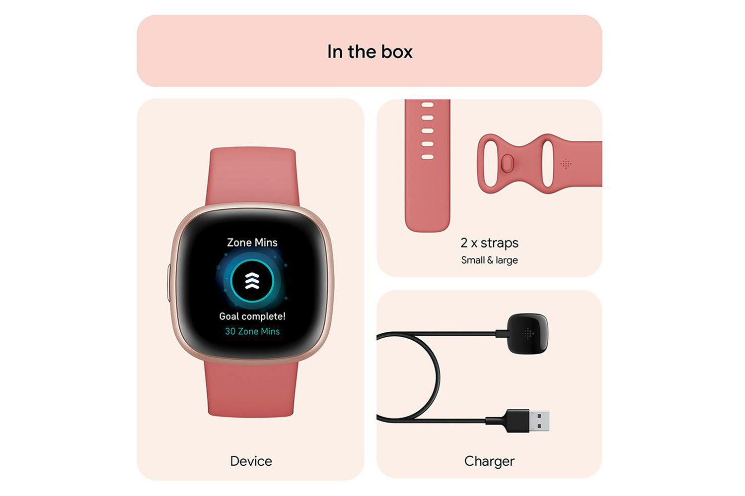 Fitbit Versa 4 Smartwatch | Pink Sand & Copper Rose-8