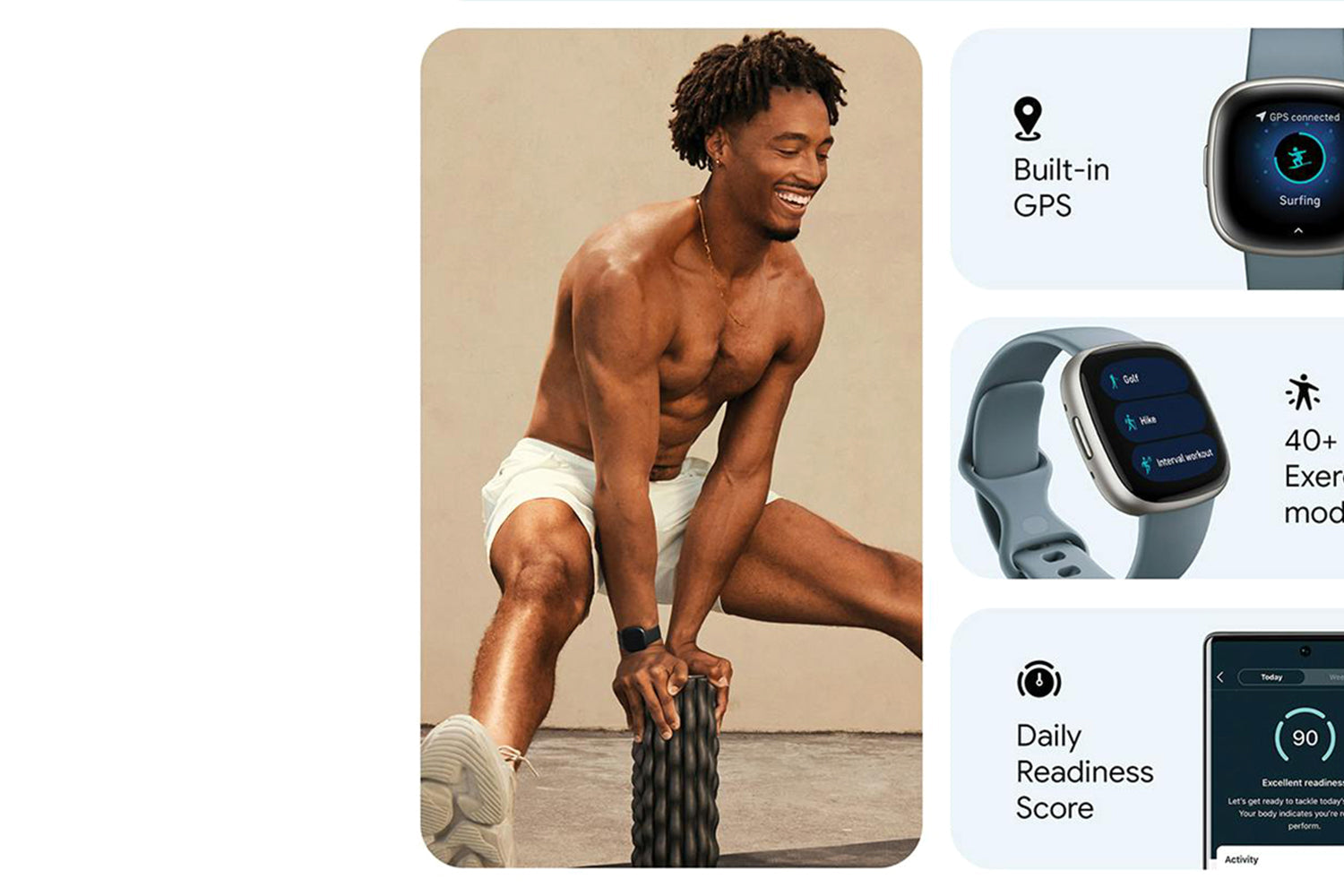 Fitbit Versa 4 Smartwatch | Waterfall Blue & Platinum-6