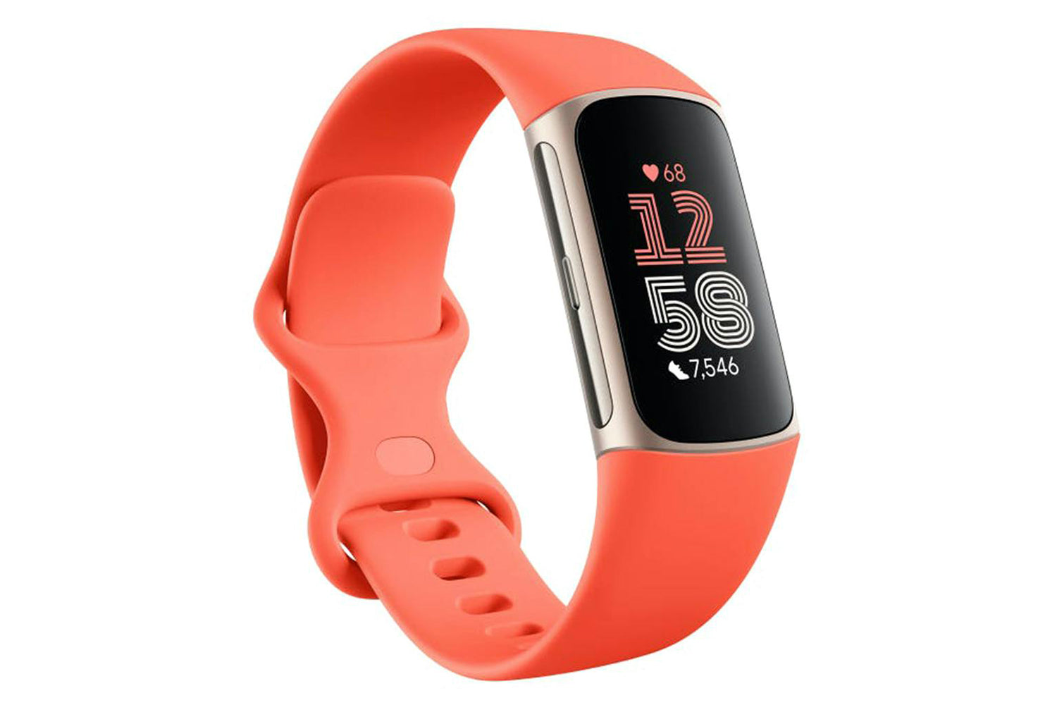 Fitbit Charge 6 Fitness Tracker | Coral/Champagne Gold