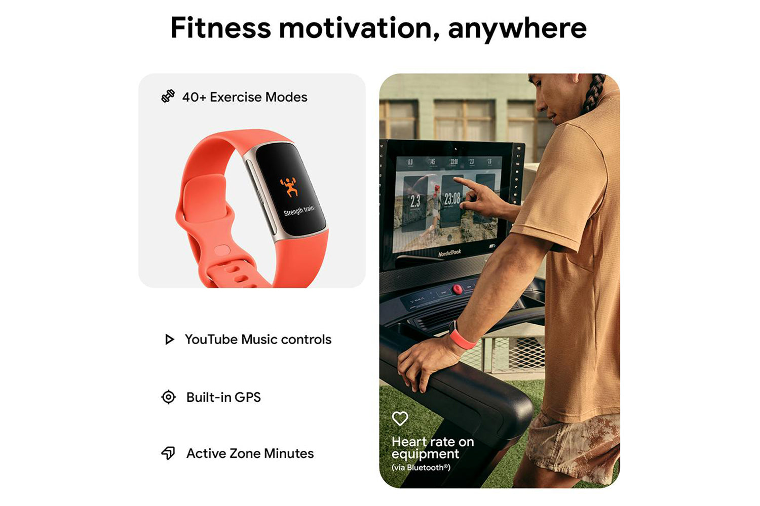 Fitbit Charge 6 Fitness Tracker | Coral/Champagne Gold-9