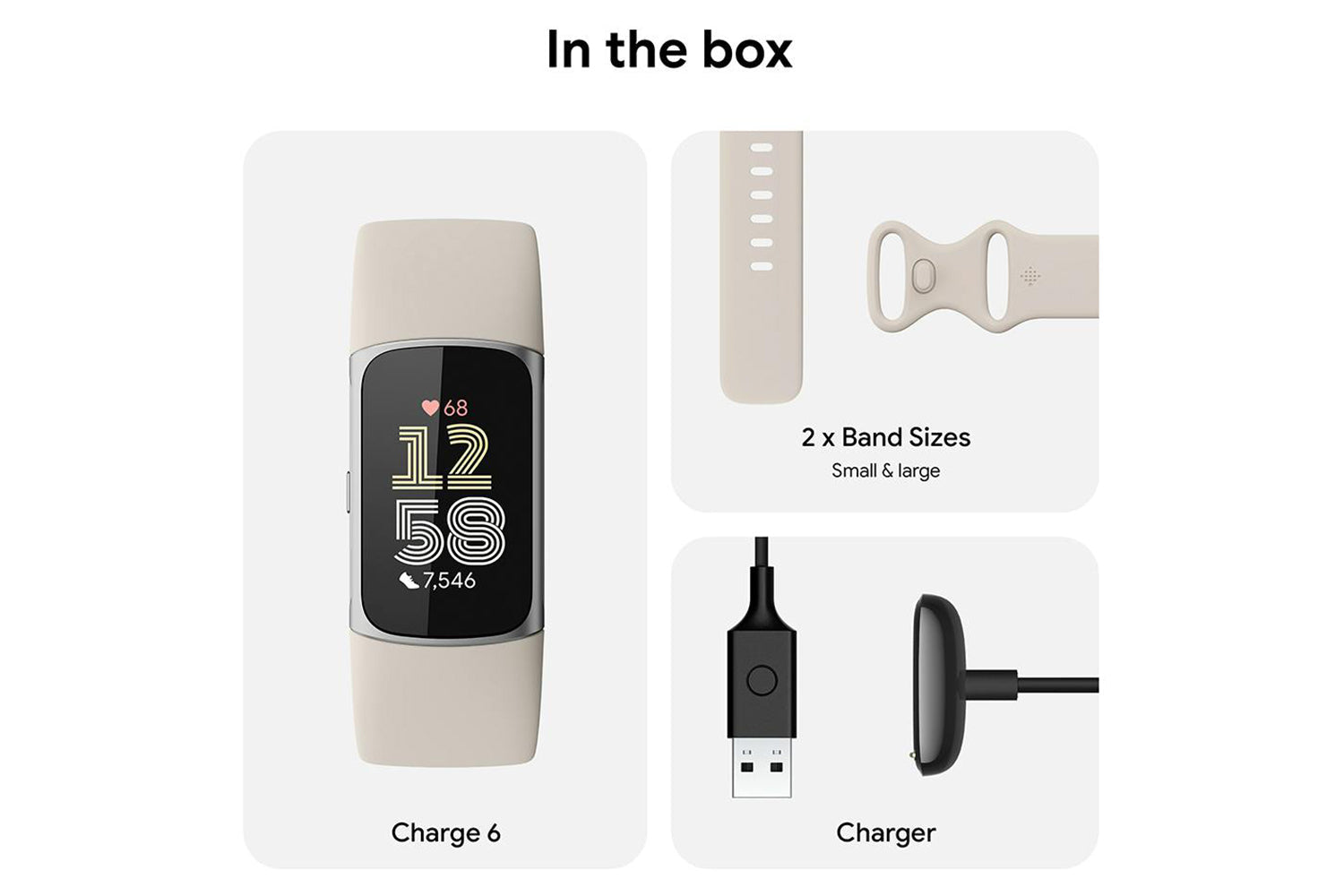 Fitbit Charge 6 Fitness Tracker | Porcelain/Silver-12
