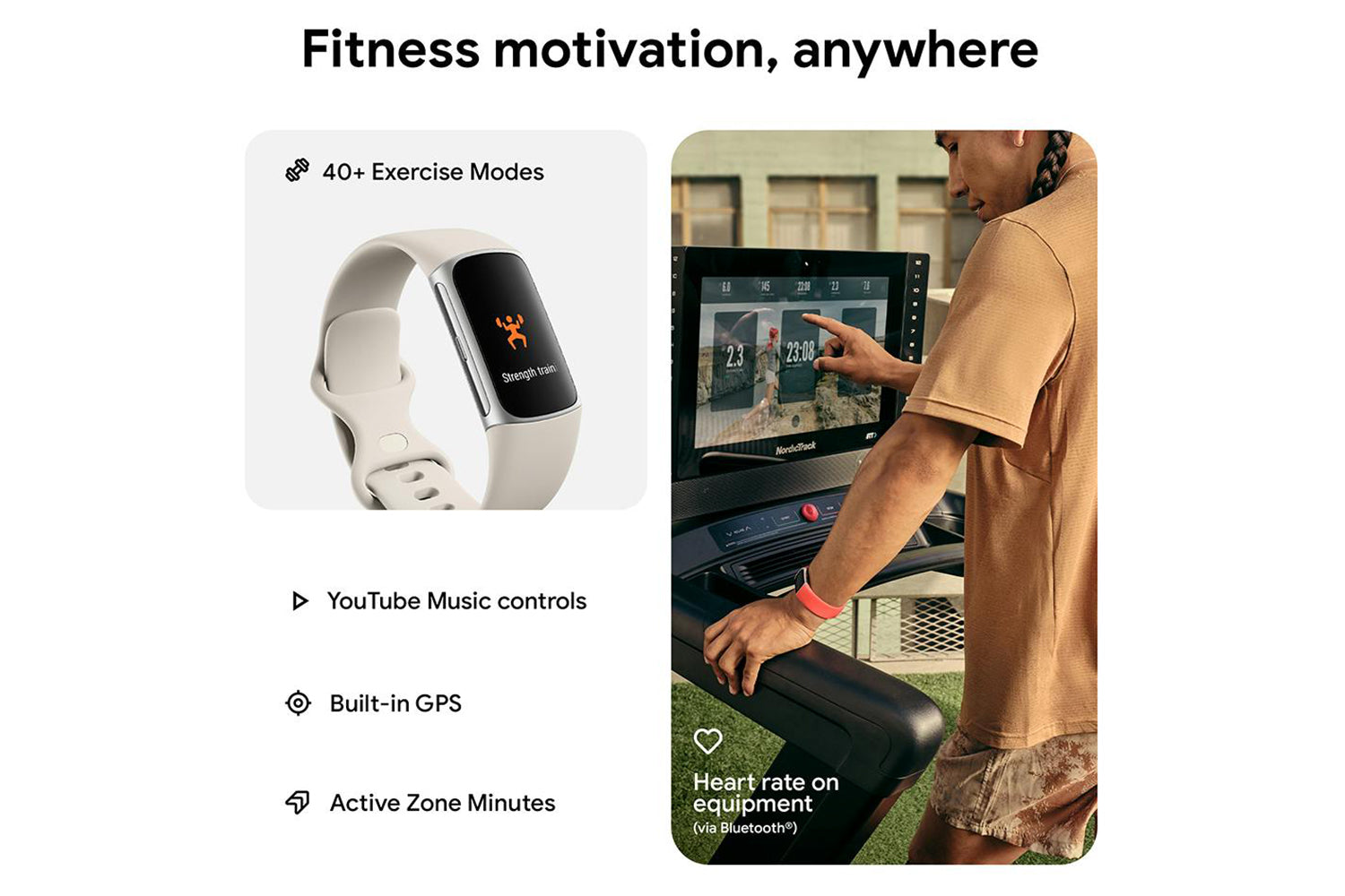Fitbit Charge 6 Fitness Tracker | Porcelain/Silver-8