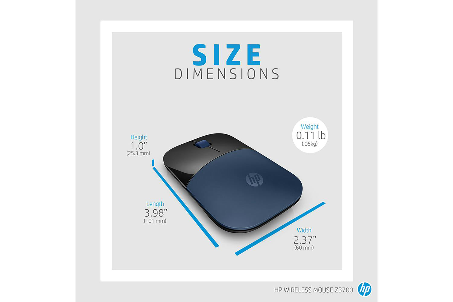 HP Z3700 Wireless Mouse | Blue-7