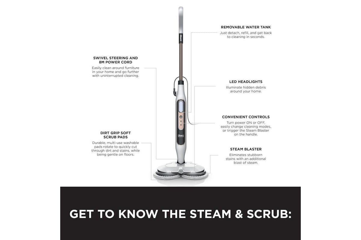 Shark Steam & Scrub Automatic Steam Mop with Steam Blaster | S8201UK-10