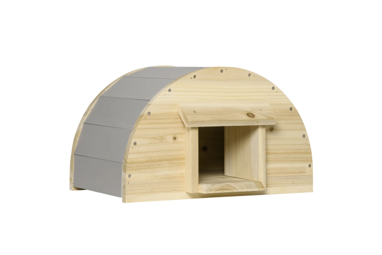 PawHut Outdoor Wooden Hedgehog House with 2 Doors | Natural