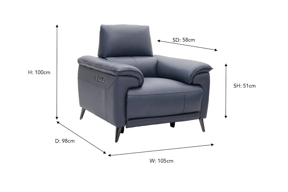 Nirmal Armchair | Power Recliner | Leather | Lavender Grey-3