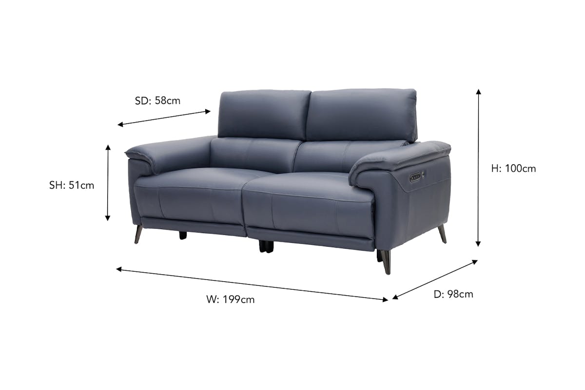 Nirmal 2.5 Seater Sofa | Power Recliner | Leather | Lavender Grey-3