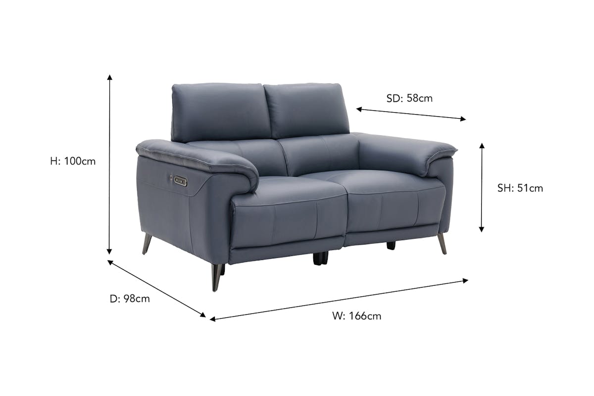 Nirmal 2 Seater Sofa | Power Recliner | Leather | Lavender Grey-3