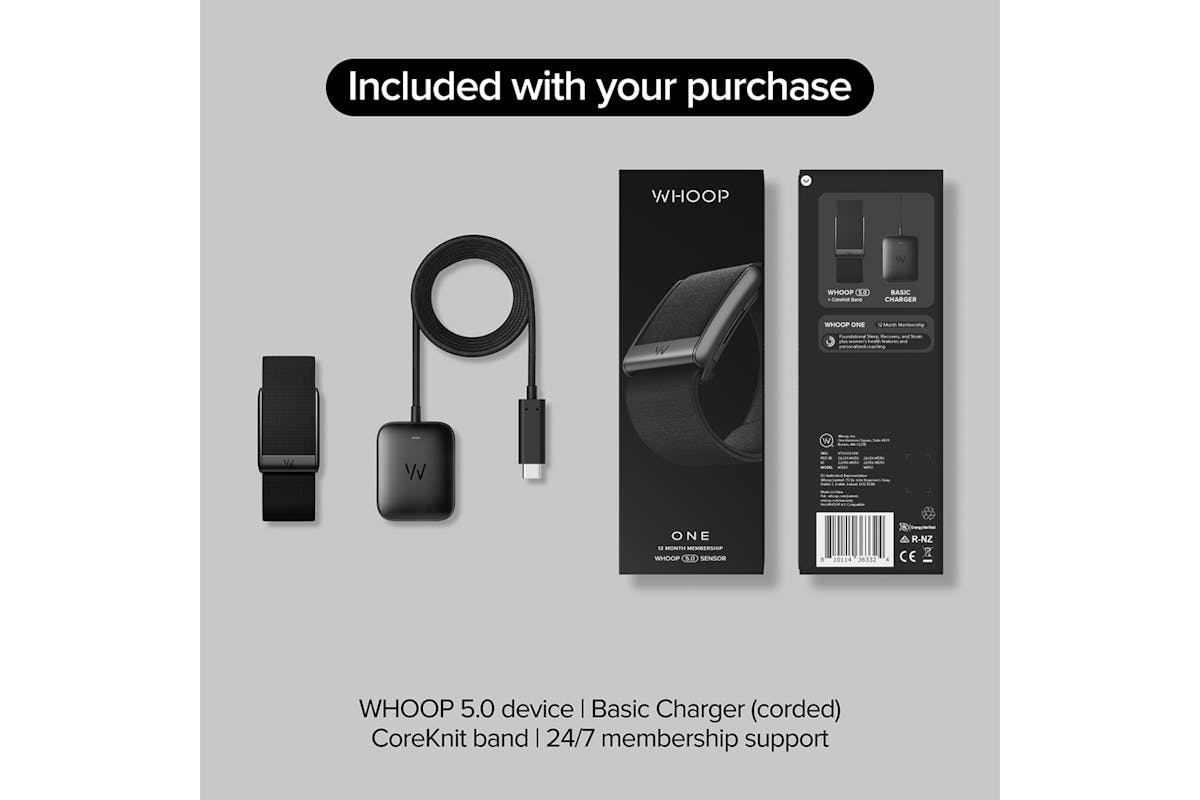 Whoop One 5.0 | 12 Month  Membership | CoreKnit Band | Jet Black-12