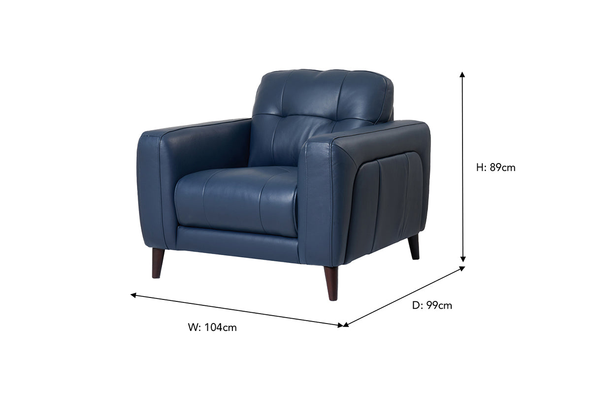 Emmy Armchair | Leather | Blue-3