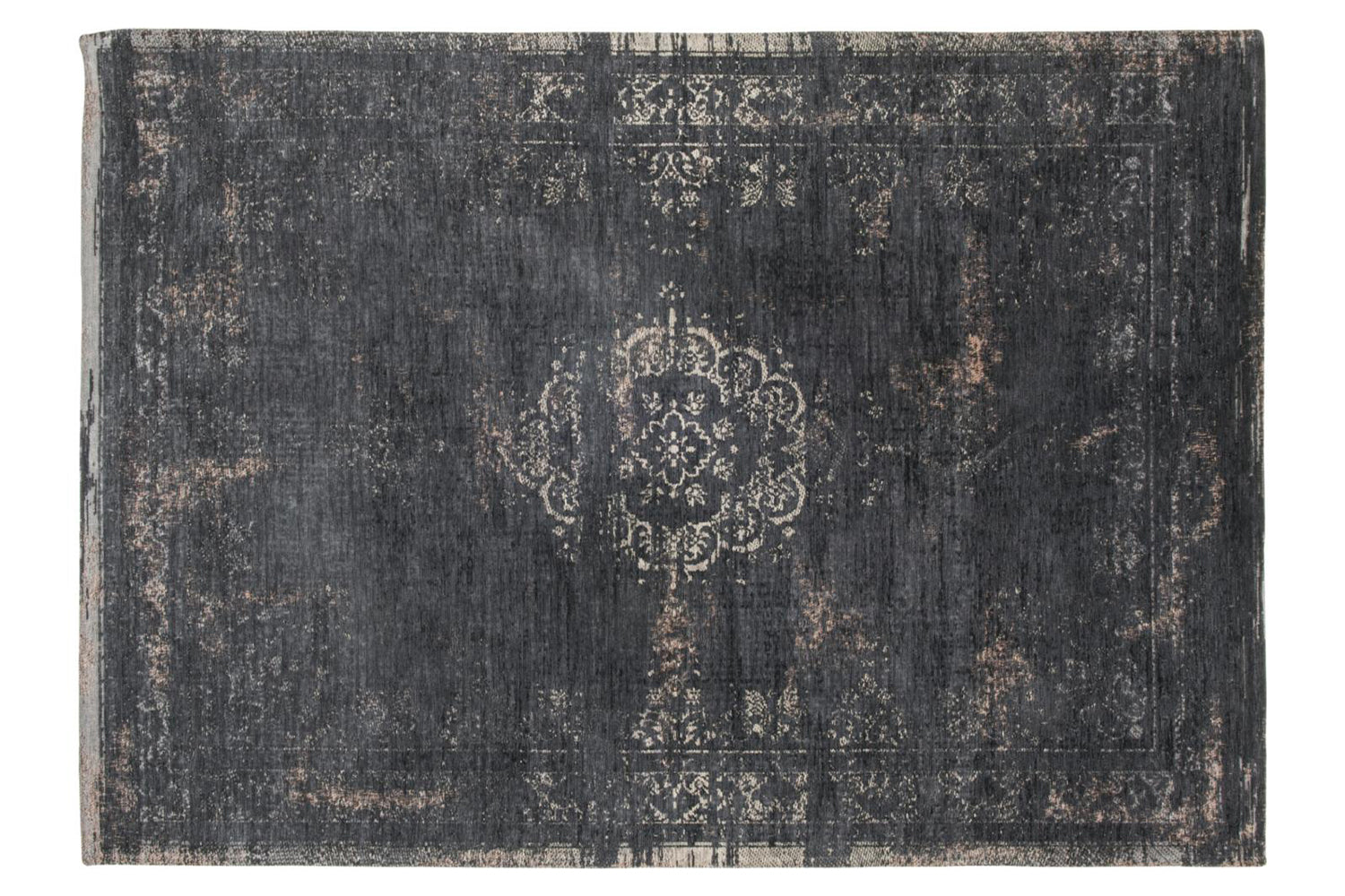 Louis De Poortere | Medallion Eco Rug | Mineral Black | 140 x 200 cm