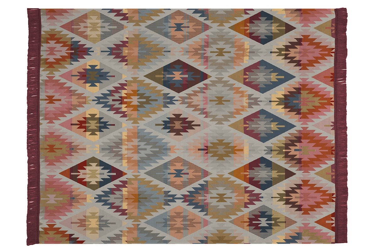 Ikat Diamond Blanket | Multicolour | 140 x 180 cm-3