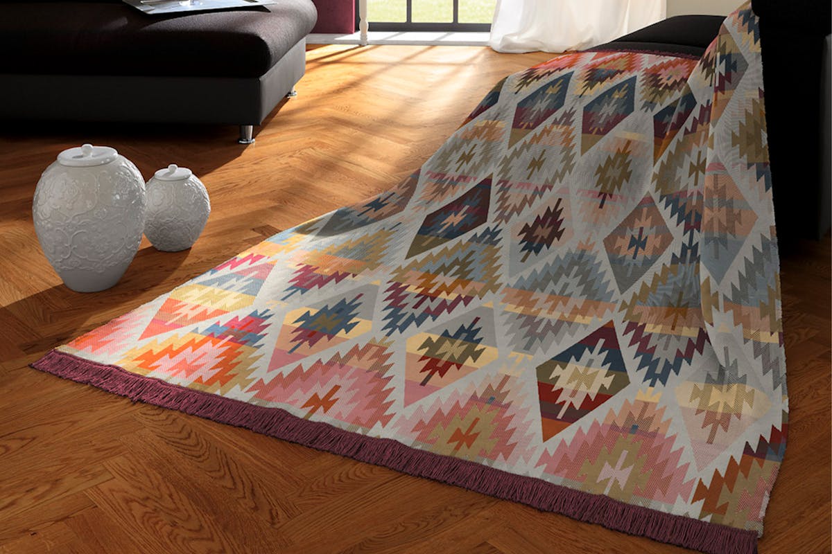 Ikat Diamond Blanket | Multicolour | 140 x 180 cm-2