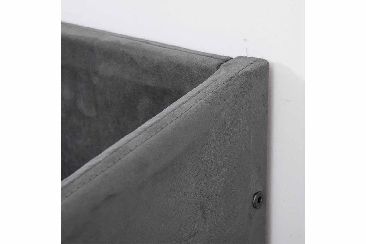 Homcom Faux Suede Single Sofa Bed with Pillow | Grey-5