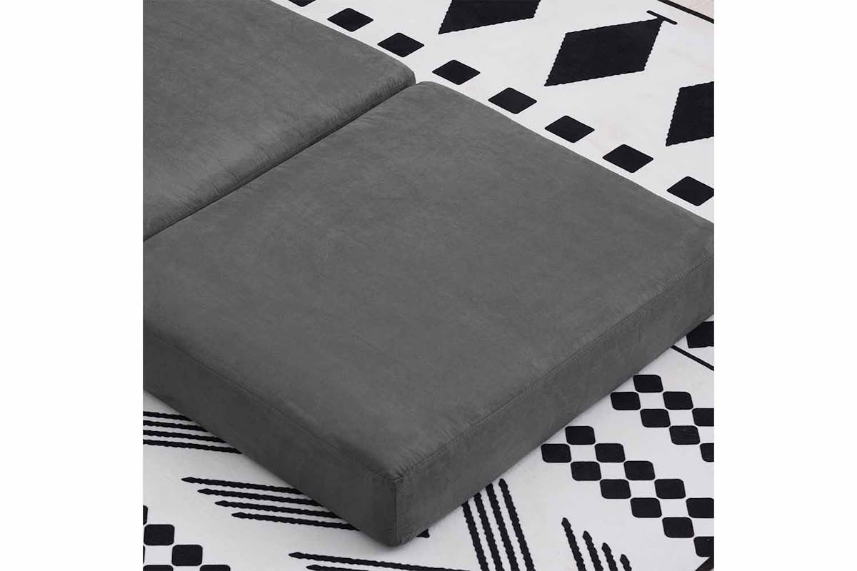 Homcom Faux Suede Single Sofa Bed with Pillow | Grey-6