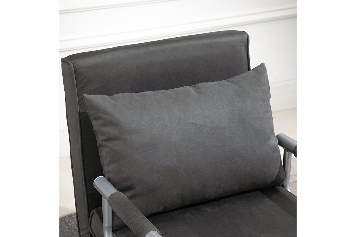 Homcom Suede 5-Position Single Sofa Bed | Grey-5