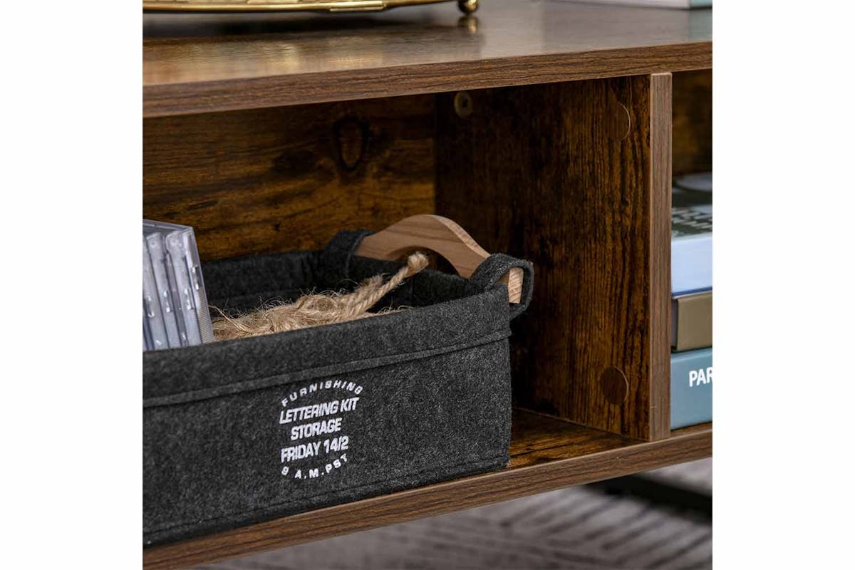 Homcom Lift Top Coffee Table with 2 Storage Drawer | Rustic Brown-5