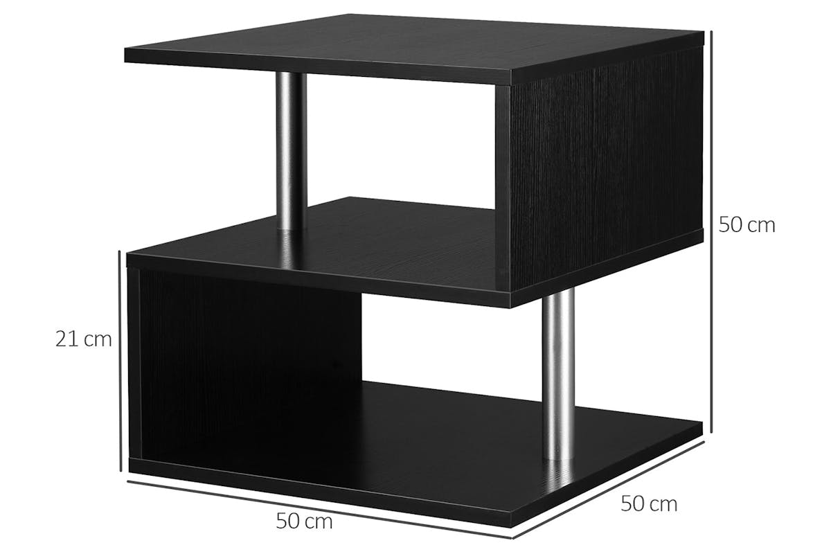 Homcom S Shaped Side Table | Black-5