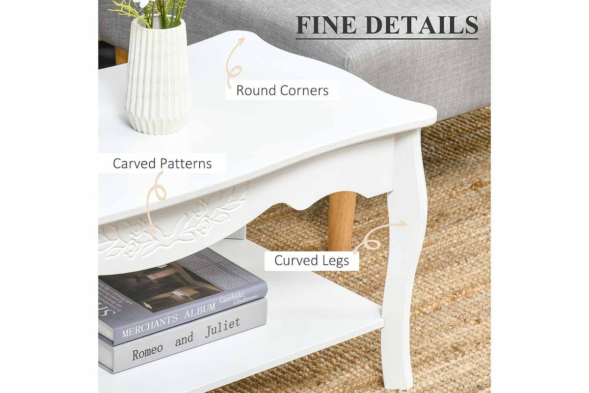 Homcom Coffee Table | White-3