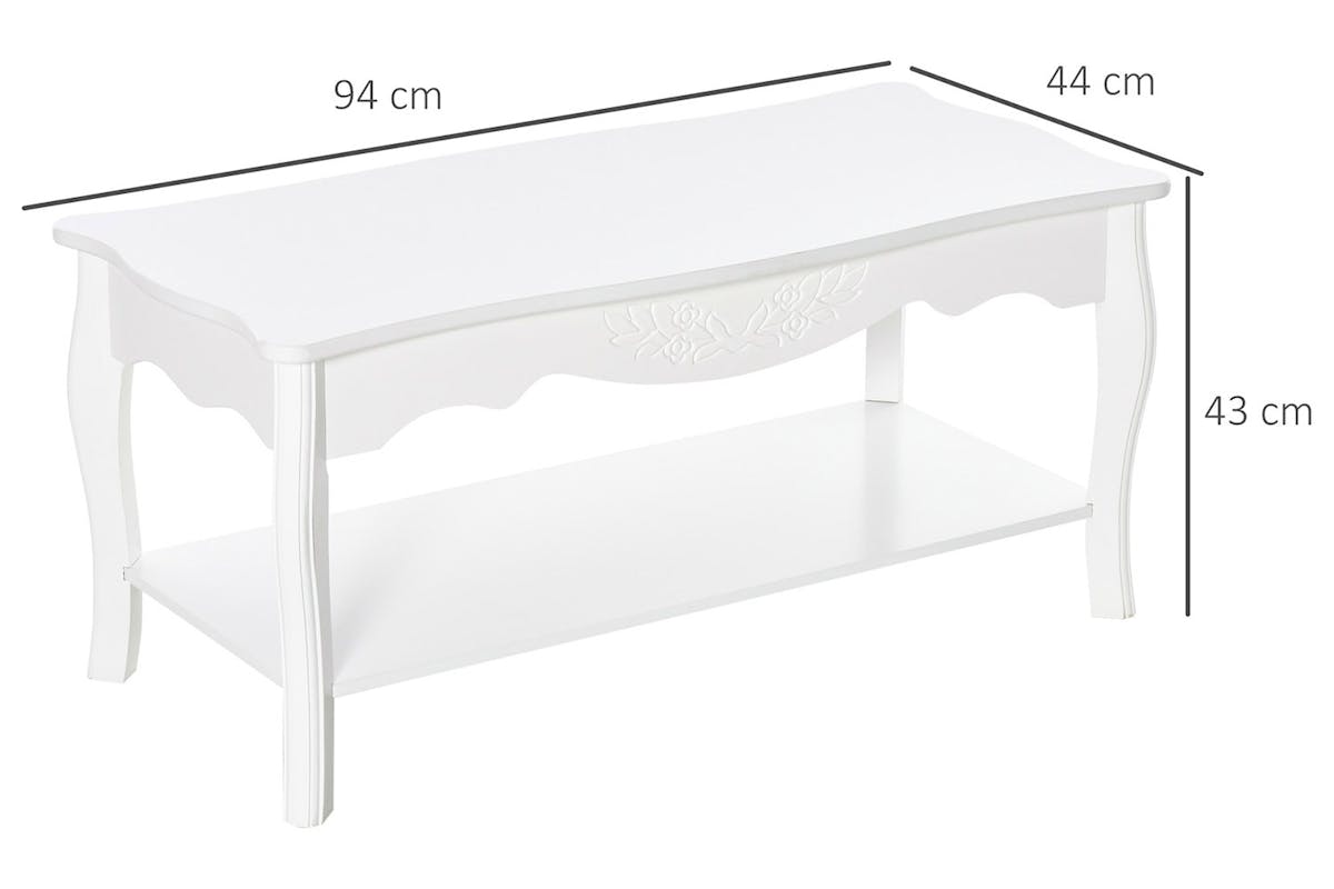 Homcom Coffee Table | White-7