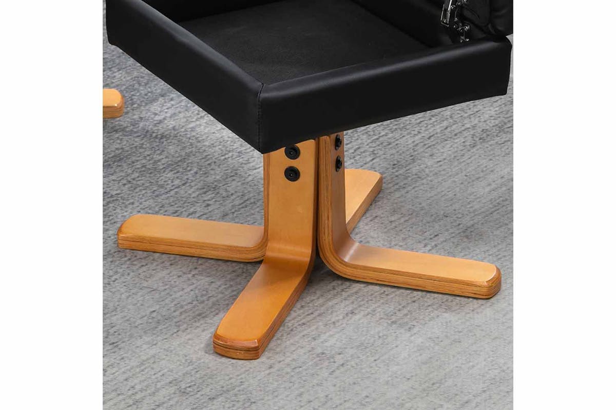 Homcom Recliner Chair with Footstool | Black-7