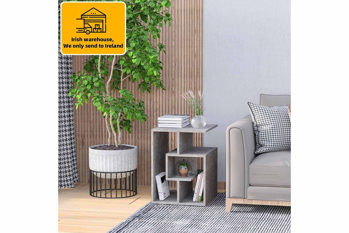 Homcom Side Tables for Bedroom | Cement colour-2