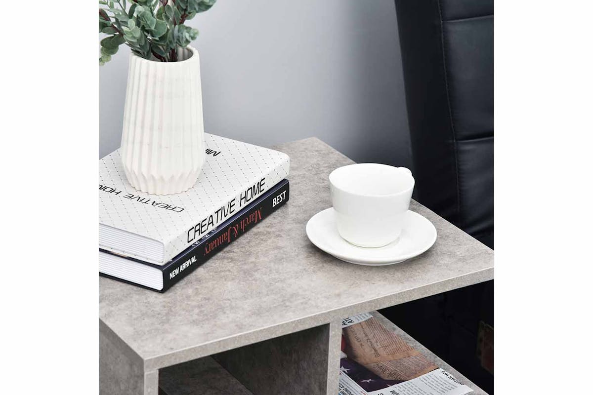 Homcom Side Tables for Bedroom | Cement colour-6
