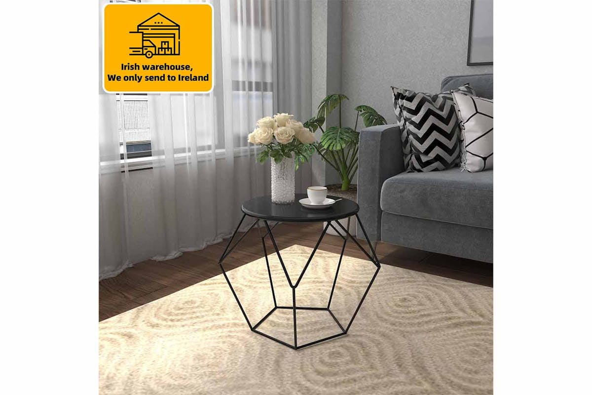Homcom Round Coffee Table | Black-2