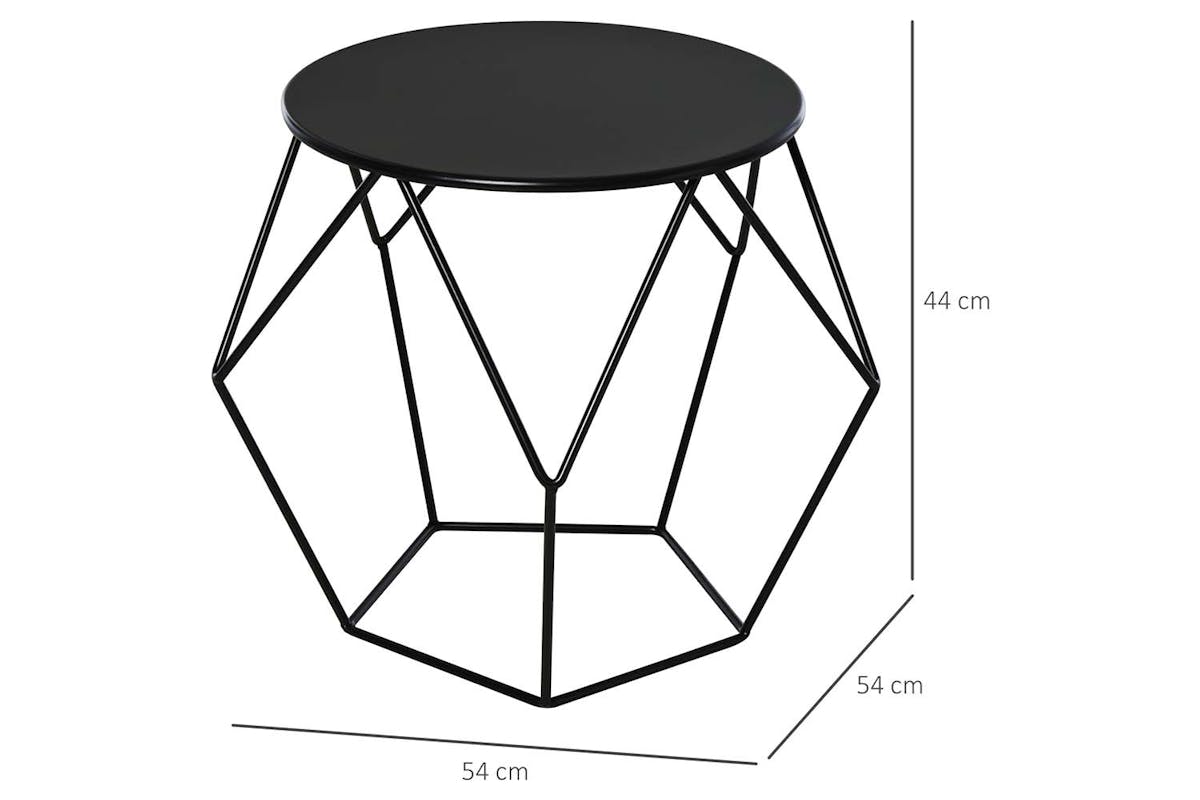 Homcom Round Coffee Table | Black-7