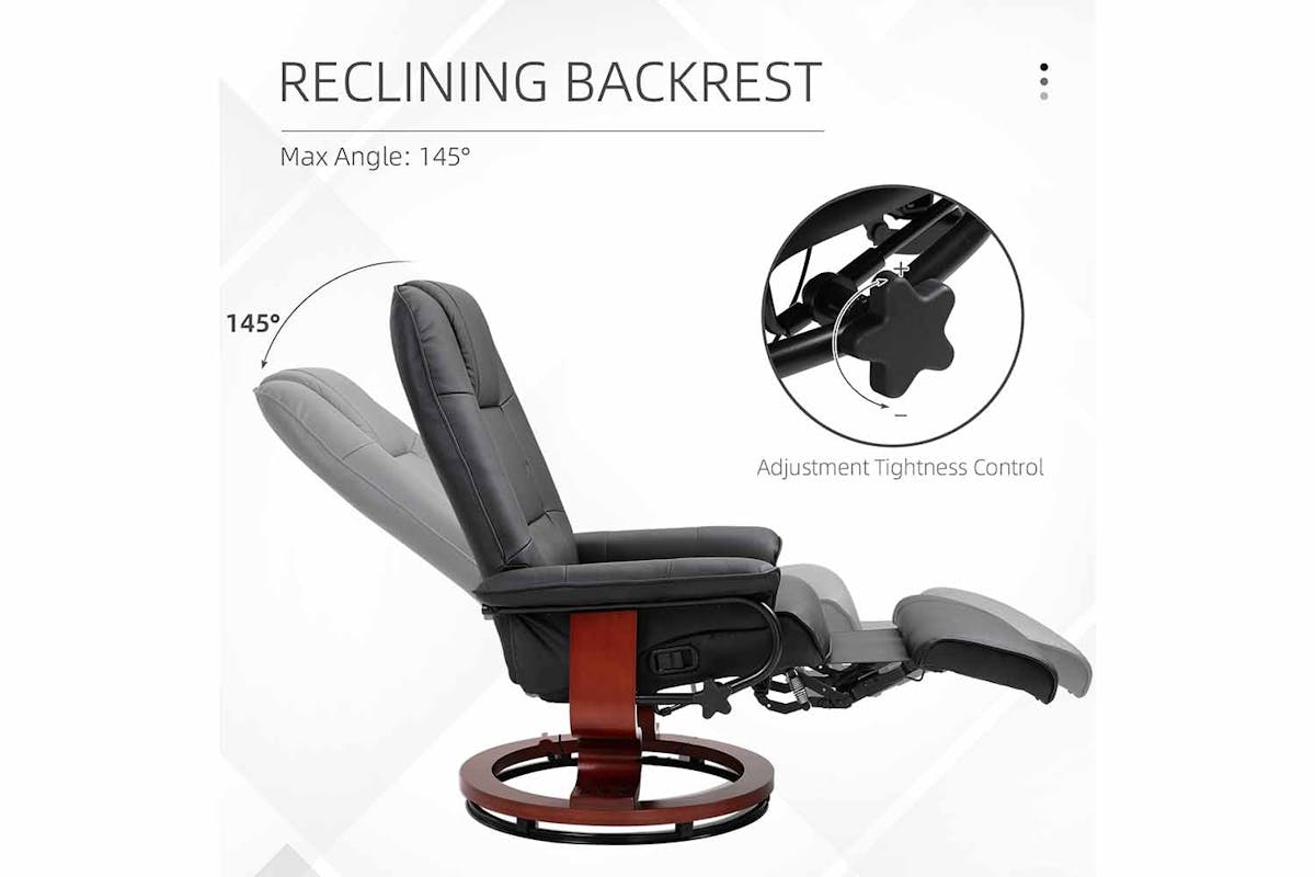 Homcom Manual Recliner Armchair Sofa | Black-3