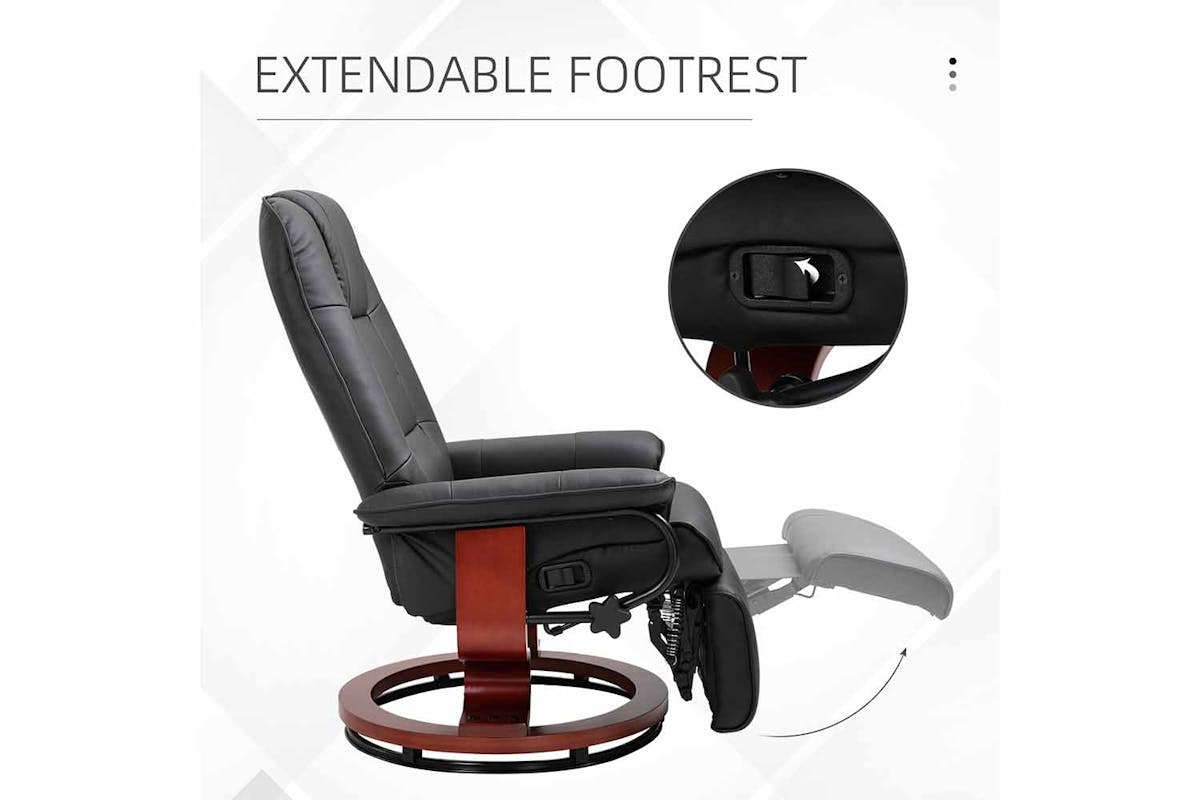 Homcom Manual Recliner Armchair Sofa | Black-4