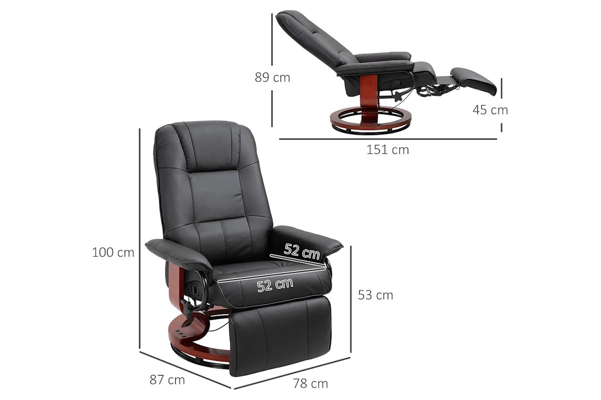 Homcom Manual Recliner Armchair Sofa | Black-5