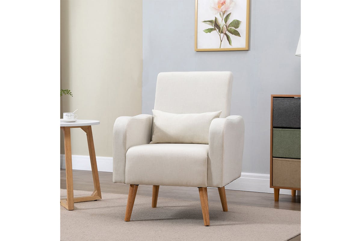 Homcom Single Seater Armchair | Cream White-2