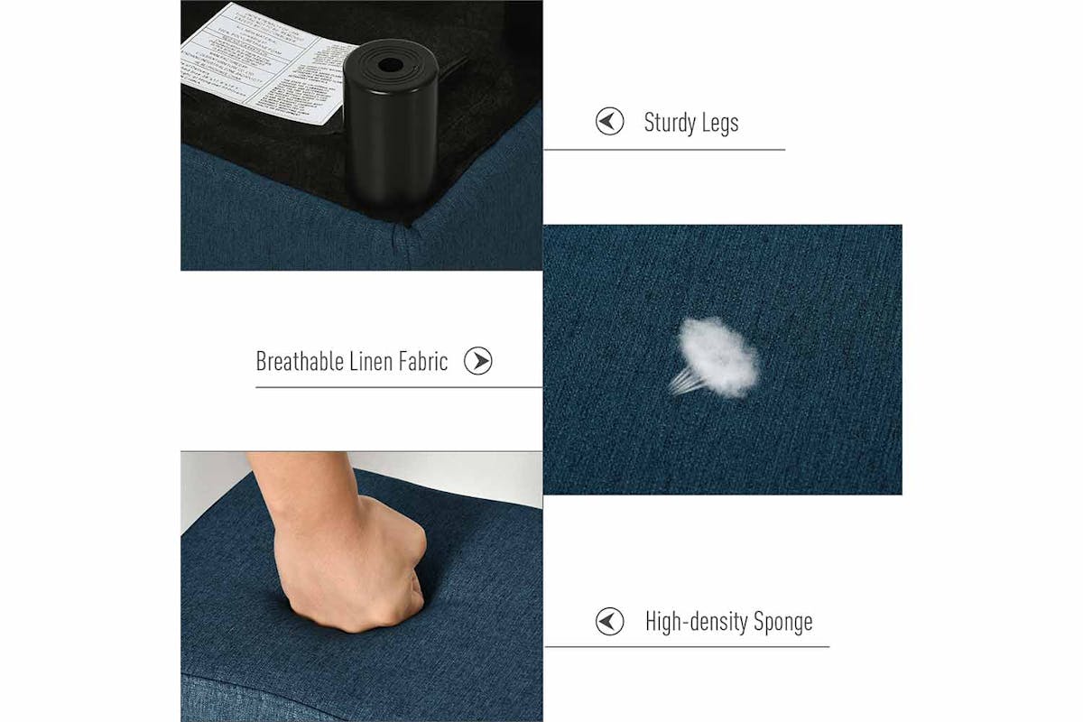 Homcom Footstool | Dark Blue-4