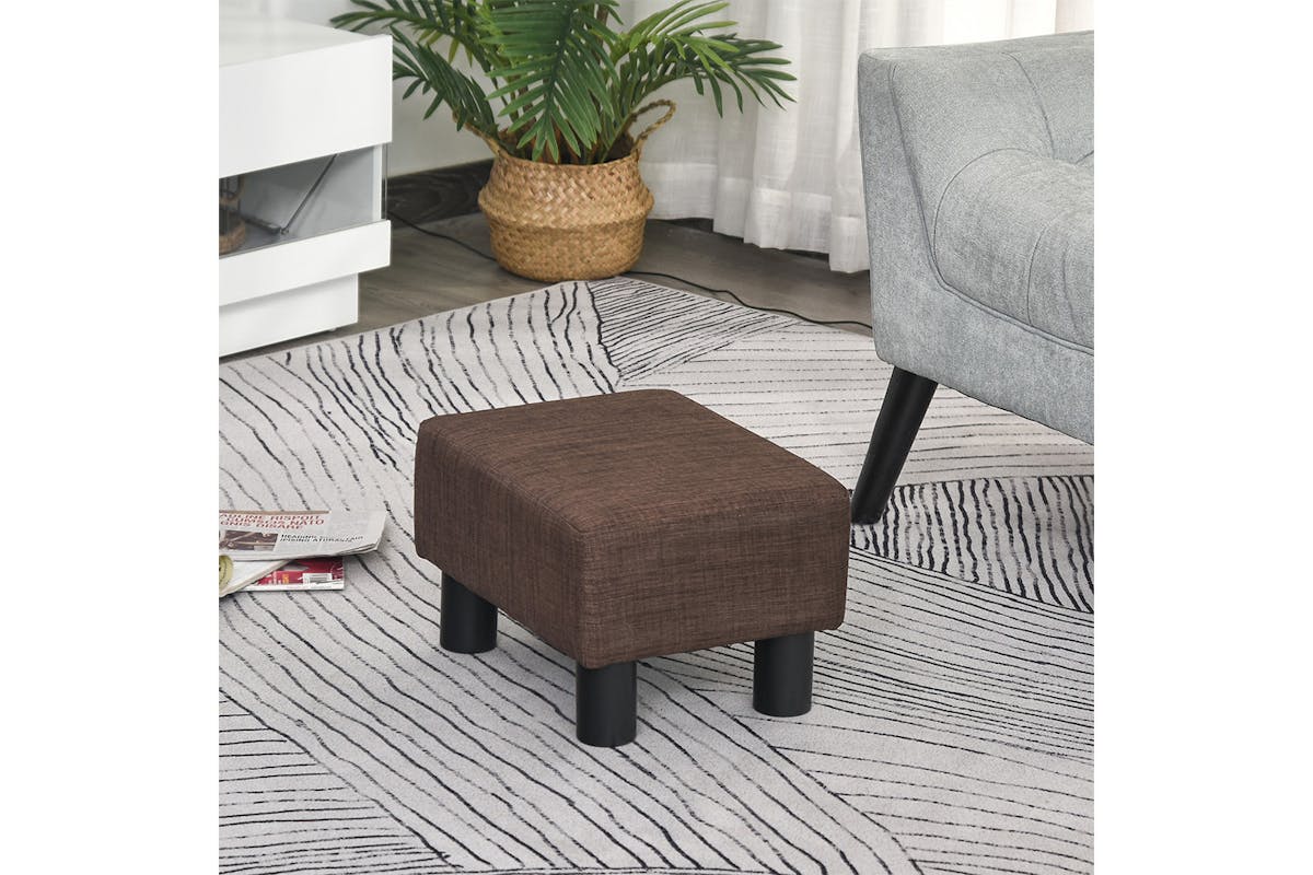 Homcom Footstool | Fabric | Dark Brown-2