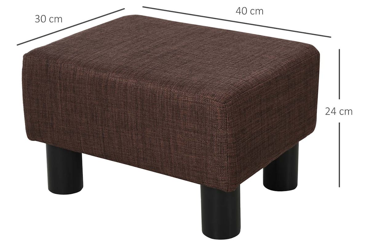 Homcom Footstool | Fabric | Dark Brown-6