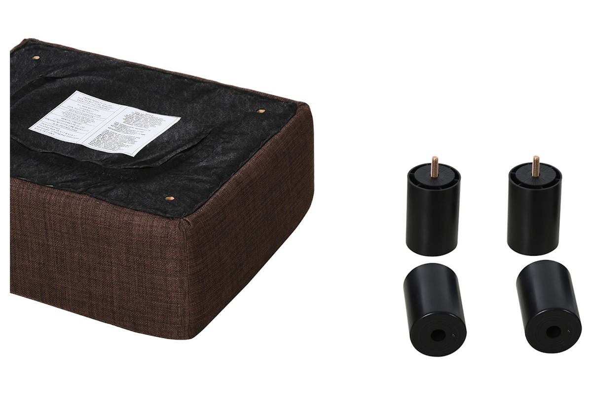 Homcom Footstool | Fabric | Dark Brown-5