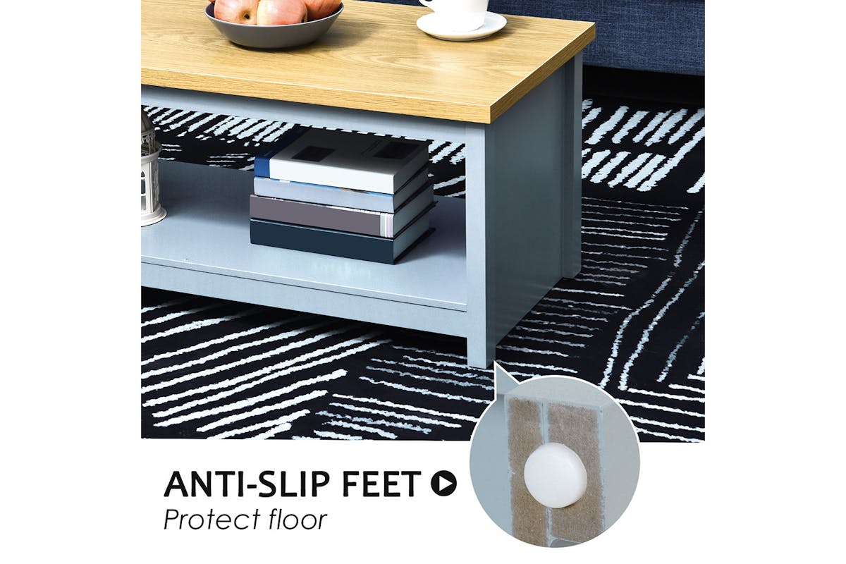 Homcom Rectangular Coffee Table | Oak/Grey-4