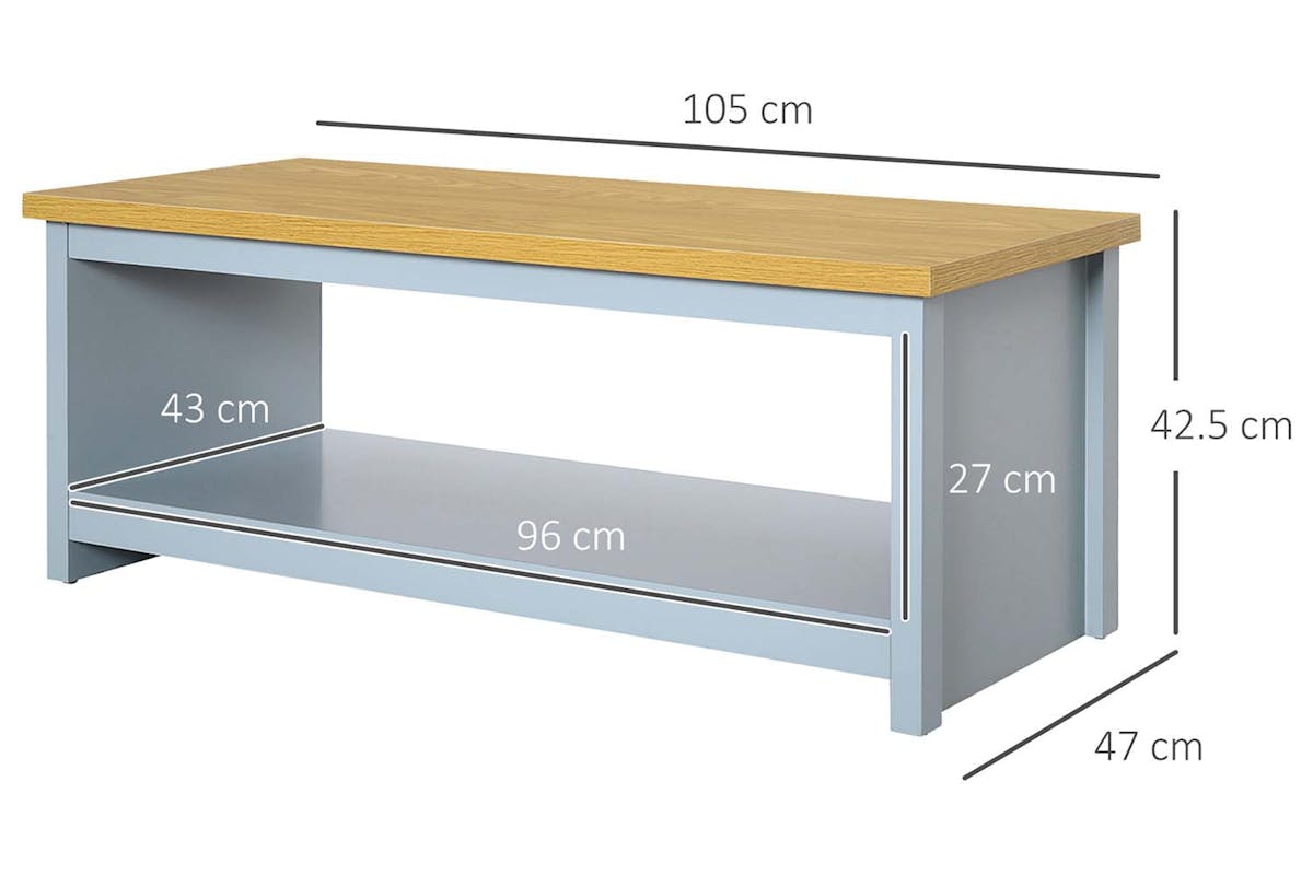 Homcom Rectangular Coffee Table | Oak/Grey-7