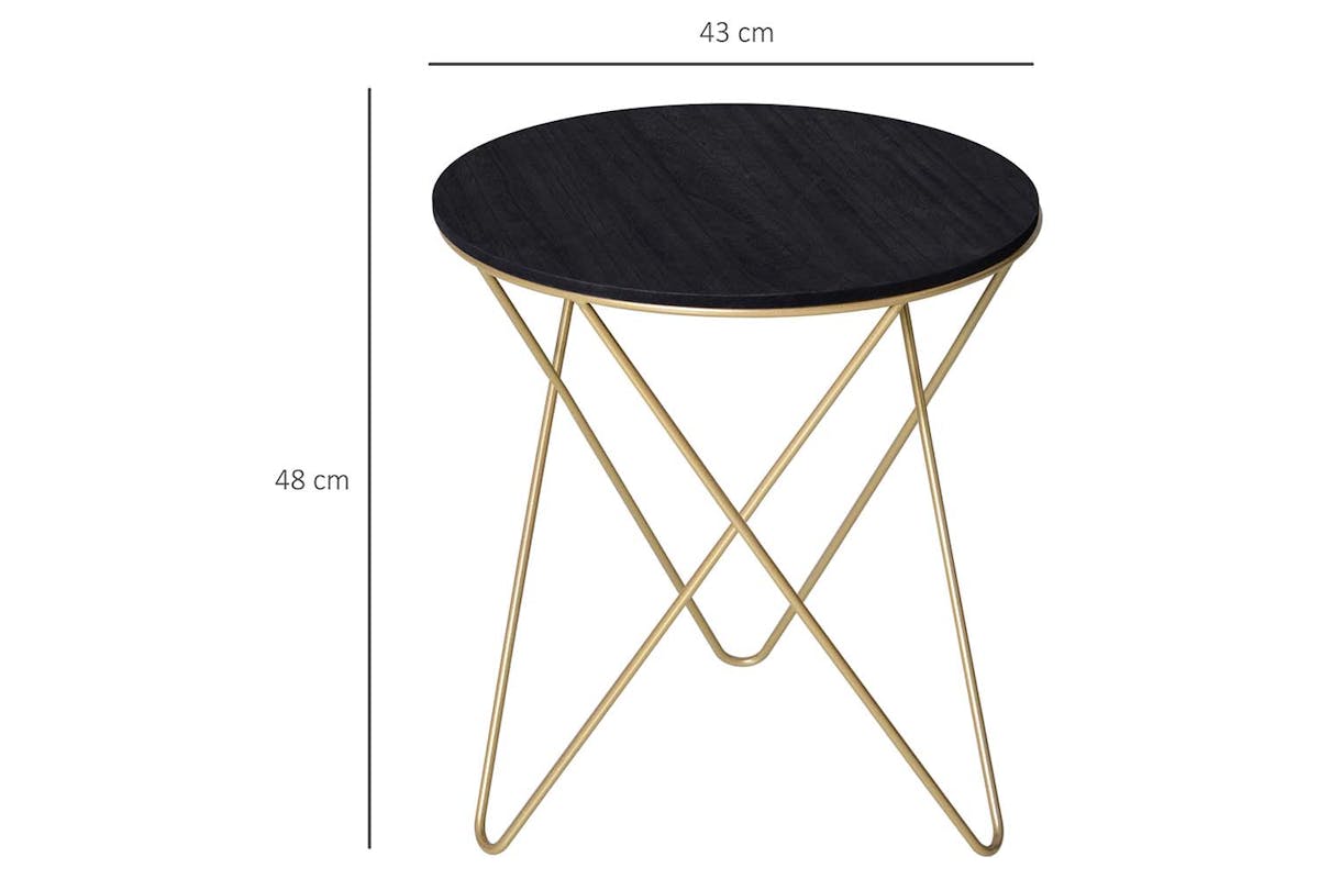 Homcom Lift-Top Side Table | Black/Gold-7