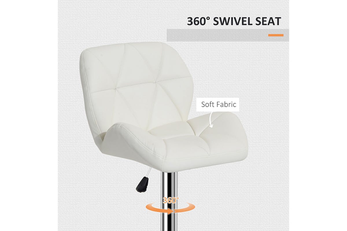 Homcom Adjustable Height Bar Stool | White-4