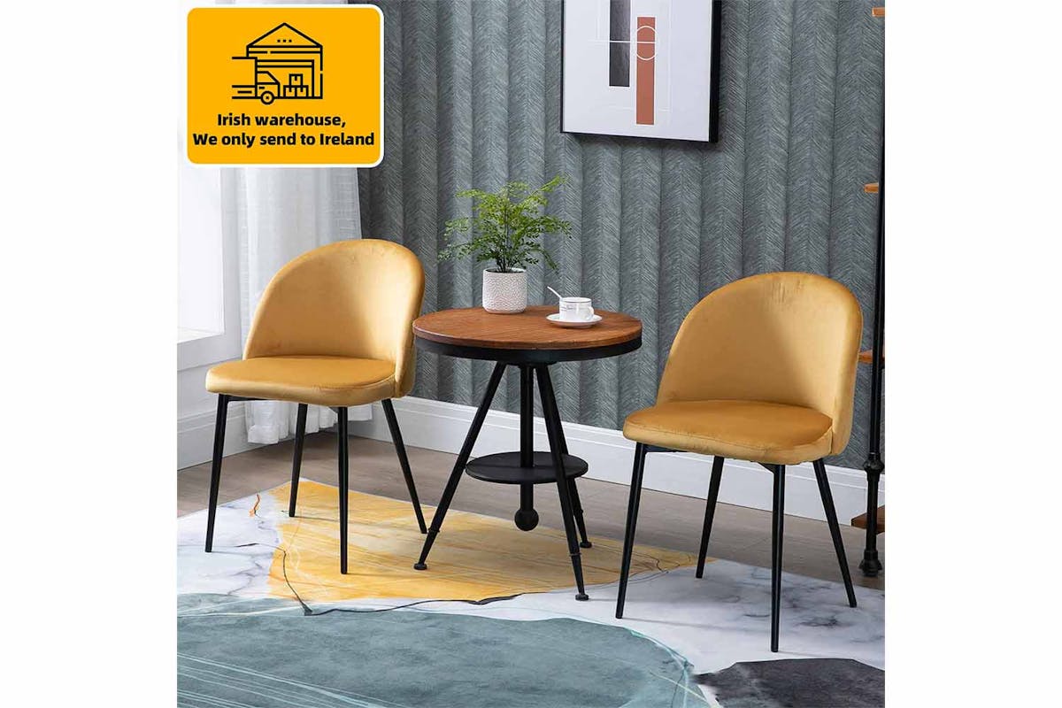 Homcom Dining Chairs | Camel | Set of 2-2