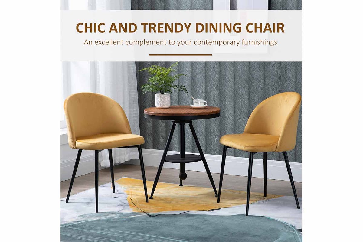 Homcom Dining Chairs | Camel | Set of 2-6