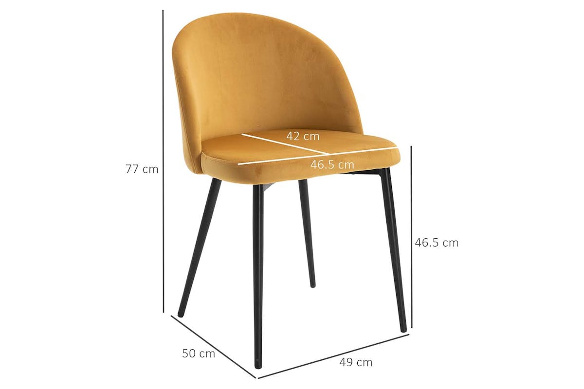 Homcom Dining Chairs | Camel | Set of 2-7