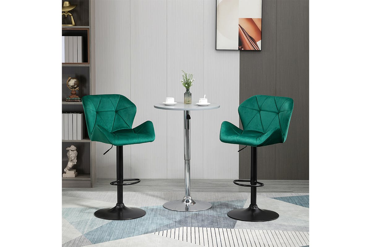 Homcom Footrest Barstool | Green-2