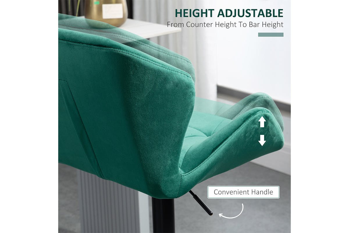 Homcom Footrest Barstool | Green-4